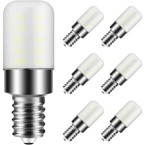 E12 LED Bulb 3W T6 E12 Candelabra Base C7 Bulb Warm White 3000K 120V 25W Incandescent Replacement for Chandeliers, Christmas Lighting, Ceiling Fan, Dryer Drum, Refrigerator, Night Light (6-Pack)
