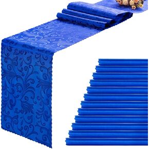 12-Pack Satin Table Runner, 12 x 108 Inch Elegant Long Table Runners for Wedding, Birthday, Banquet, and Special Event Decorations - Black