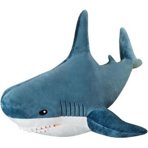 Plush Shark Toy Pillow, Shark Plushies Pillow Large, Comfortable Sleep Pillow Back Cushion, Kids Room Decoration, Bedtime Gift for Boys and Girls. 1 Piece (39.3inch, Blue)