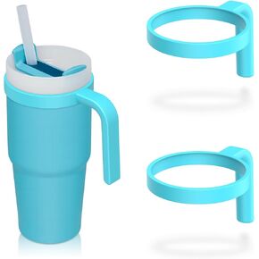 Handles For Stanley 20oz Quencher H2.0 FlowState Tumbler, Stanley Cup Accessories 20 oz, Stanley Tumbler Handle Attachment, Anti Slip, Car Cup Holder Friendly, Improved Grip, Pack of 2 (Pink, 20oz)