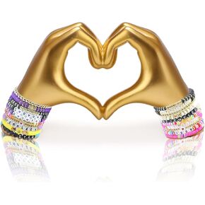 الذهب القلب الأيدي النحت ديكور غرفة، ديكور جمالي لغرفة المعيشة غرفة نوم رف الكتب، الحب إصبع الفن الحديث النحت الجمالي للمنزل مكتب سطح المكتب in Kuwait