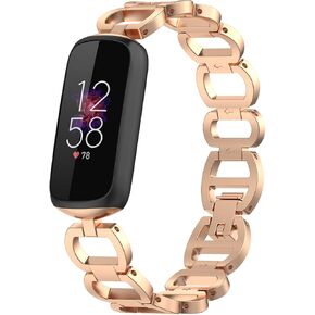 Bands Compatible with Fitbit Luxe, Metal Chain Replacement Bands for Fitbit Luxe for Women/Men
