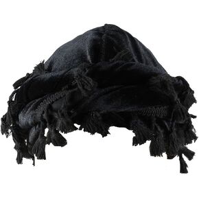 Turban for Men Halo Turban Vintage Turban Twist Head Wraps Elastic Velvet and Silk Lined Turban (Black)