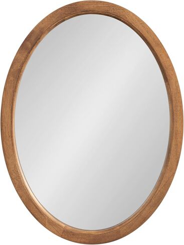 Kate and Laurel Hogan Farmhouse Oval Framed Wall Mirror, 18 x 24, Natural Rustic, Decorative Traditional Wood Mirror with Soft Curvature and Oval Shape in Saudi Arabia
