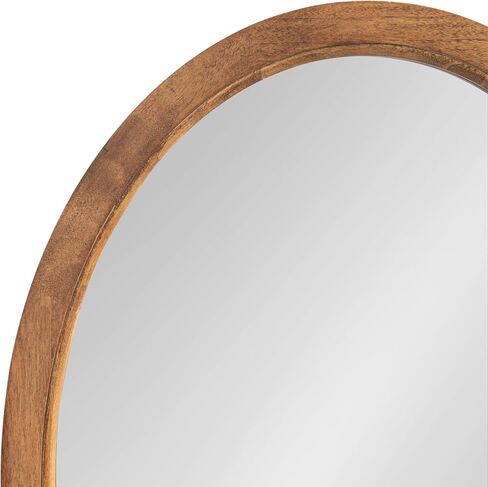 Kate and Laurel Hogan Farmhouse Oval Framed Wall Mirror, 18 x 24, Natural Rustic, Decorative Traditional Wood Mirror with Soft Curvature and Oval Shape in Saudi Arabia