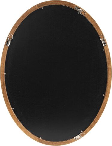 Kate and Laurel Hogan Farmhouse Oval Framed Wall Mirror, 18 x 24, Natural Rustic, Decorative Traditional Wood Mirror with Soft Curvature and Oval Shape in Saudi Arabia