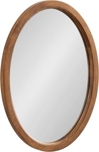 Kate and Laurel Hogan Farmhouse Oval Framed Wall Mirror, 18 x 24, Natural Rustic, Decorative Traditional Wood Mirror with Soft Curvature and Oval Shape in Saudi Arabia