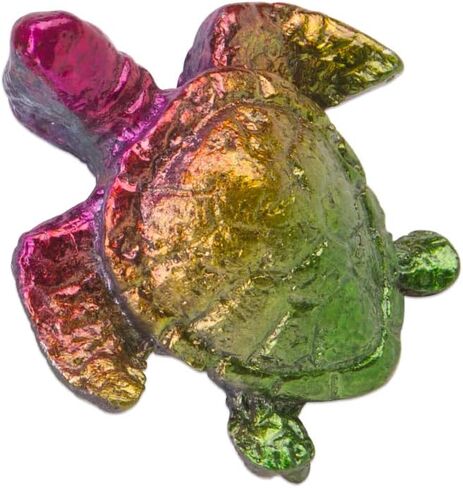 ZORZA قطعة واحدة من تمثال السلحفاة الكريستالية منحوتات البزموت الخام الطبيعي من حجر خام البزموت للشفاء عينة معدنية مزخرفة منحوتات حيوانات نحت السلاحف البحرية مجموعة تمثال قوس قزح in Kuwait