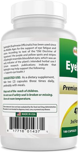 Best Naturals Eyebright 470 mg 180 Capsules (180 Count (Pack of 3)) in Kuwait