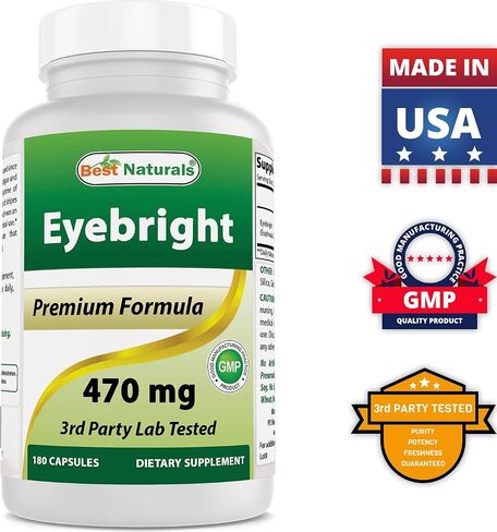 Best Naturals Eyebright 470 mg 180 Capsules (180 Count (Pack of 3)) in Kuwait