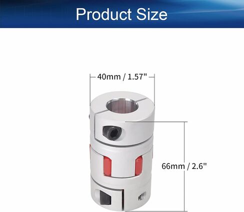 Heyiarbeit 16mm to 16mm Shaft Coupling Aluminium Flexible Plum Coupling D40 L66 Connector Flexible Coupler for 3D Printer CNC Machine and Servo Stepped Motor in Kuwait