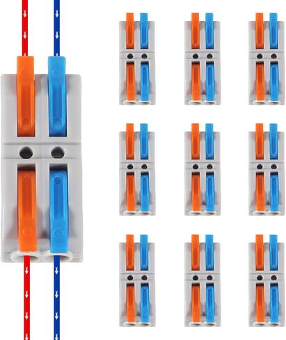 10PCS Compact Lever Wire Connectors, 3 in 3 Out Mini Quick Wire Connectors, Electrical Lever Nuts Wire Connectors Push-in Conductor Terminal Block AWG 28-12 in Saudi Arabia