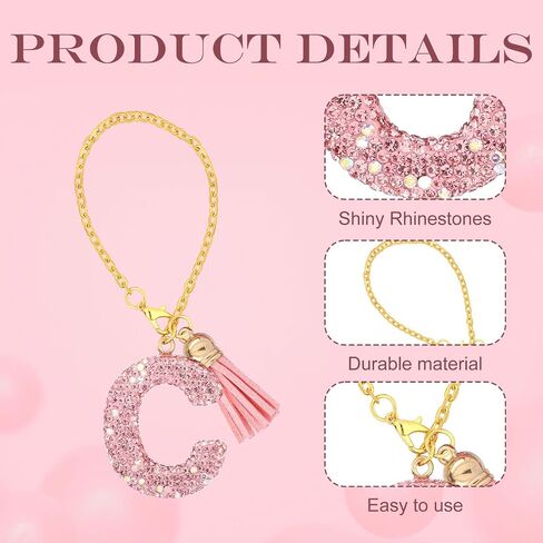 Letter Charms for Tumbler with Handle, Pink Rhinestones Glitter Cup Accessories Name ID Initial Letter Charm Cute Letter A-Z Decoration Pendant for Stanley Cup in Saudi Arabia