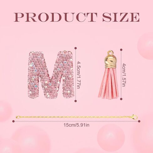 Letter Charms for Tumbler with Handle, Pink Rhinestones Glitter Cup Accessories Name ID Initial Letter Charm Cute Letter A-Z Decoration Pendant for Stanley Cup in Saudi Arabia
