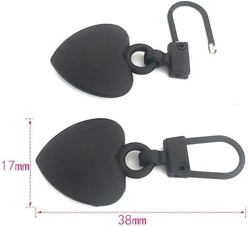 5Pcs Gold Heart Shaped Zipper Pull Replacement Metal Zipper Backpack Zippers Mend Fixer Repair for Coats Jackets Pants Luggage Sewing Notions and Supplies in Saudi Arabia