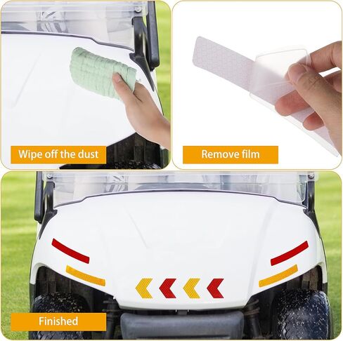 ASTER 20Pcs Golf Cart Reflex Reflector Strip, Reflective Decals, Outdoor Waterproof Reflector Tape Sticker, Night Visibility Adhesive Reflector Stickers for Club Car Yamaha EZGO in Saudi Arabia