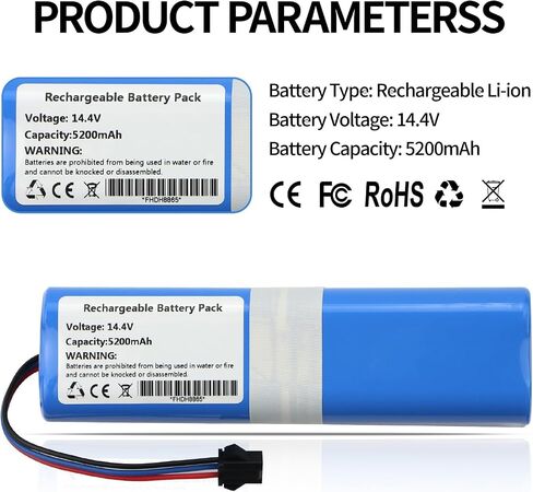 ZTHY Replacement Battery Compatible with Mamibot eXVAC 890, Garlyn SR-800 Max, SUN-INTE-279, Onson J30 Pro, Viomi S9, Viomi D800,Lenovo LR1 S9 VXVC07 1112131415 Robot Vacuum Cleaner 14.4V 5200mAh in Saudi Arabia
