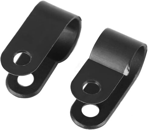 P Clamp، 200 قطعة/صندوق من البلاستيك الأسود من النايلون P مشابك مشابك متنوعة لقناة الكابل، مجموعة متنوعة لأنابيب كابل الأسلاك in Saudi Arabia