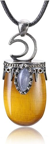 MANIFO Natural Quartz Crystal Stone Necklace Reiki Healing Gemstone Pendant Necklace Jewelry for Women Men in Saudi Arabia