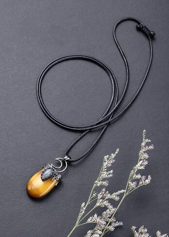 MANIFO Natural Quartz Crystal Stone Necklace Reiki Healing Gemstone Pendant Necklace Jewelry for Women Men in Saudi Arabia