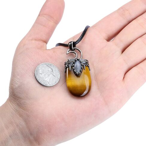 MANIFO Natural Quartz Crystal Stone Necklace Reiki Healing Gemstone Pendant Necklace Jewelry for Women Men in Saudi Arabia