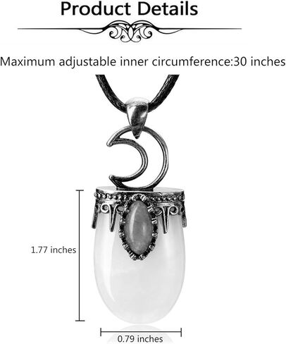 MANIFO Natural Quartz Crystal Stone Necklace Reiki Healing Gemstone Pendant Necklace Jewelry for Women Men in Saudi Arabia