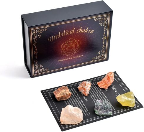 Chakra Crystals Gift Set, 6 pcs Chakra Healing Crystals with Chakra Stones Box Set Chakra Stones Healing Stones for Beginners Meditation, Yoga, Wicca, Birthday Gifts (Laryngcal Chakra) in Saudi Arabia