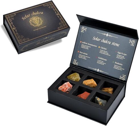 Chakra Crystals Gift Set, 6 pcs Chakra Healing Crystals with Chakra Stones Box Set Chakra Stones Healing Stones for Beginners Meditation, Yoga, Wicca, Birthday Gifts (Laryngcal Chakra) in Saudi Arabia