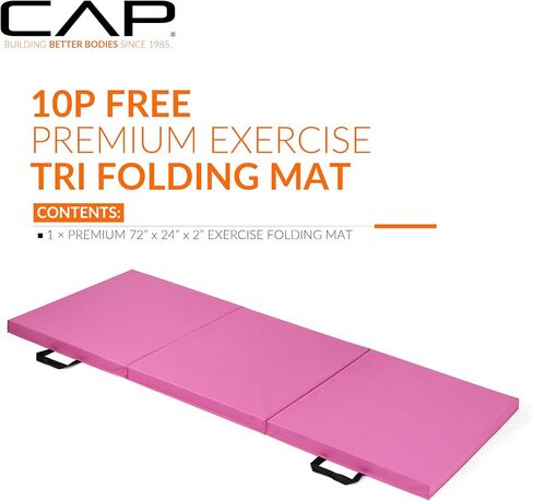 CAP All Purpose Folding Anti Tear Exercise Training Aerobic Fitness Gym & Gymnastics Balance Mat. 72"L x 24"W x 2"Thick. BLACK in Saudi Arabia