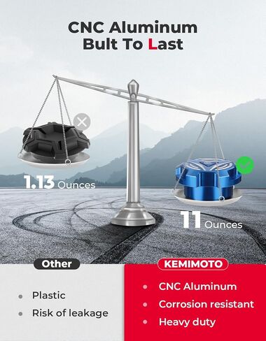 KEMIMOTO Aluminum Gas Cap Compatible with Polaris Slingshot SL LE R S SLR Grand Touring 2015-2023, Fuel Cap Oil Cap Gas Tank Cap, 2521278 for Slingshot Accessories Red in Saudi Arabia
