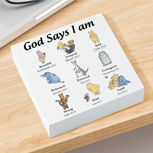 Winnie the Pooh Gifts Christian Gifts Inspirational Gifts, Inspirational Gifts for Women Inspirational Christian Gift Christian Wooden Box Sign Christian Gift for Women Christian Home Decorative Sign in Kuwait