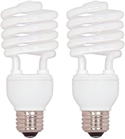 Satco S7227 23-Watt Medium Base T2 Mini Spiral, 2700K, 120V, Equivalent to 100-Watt Incandescent Lamp for Enclosed Fixtures, 2700 Soft White in Saudi Arabia