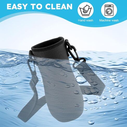 2 Pcs 22oz Sleeve Compatible with Cir-kul Water Bottle,Water Bottle Sleeve with Adjustable Strap,Neoprene Insulated Water Bottle Cover for Retaining Temperature(Black) in Saudi Arabia