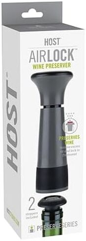 مضخة حفظ النبيذ AirLOCK وحافظة النبيذ مع سدادات النبيذ ومضخة النبيذ وسدادة زجاجة النبيذ المفرغة، مجموعة من 3، أسود in Kuwait