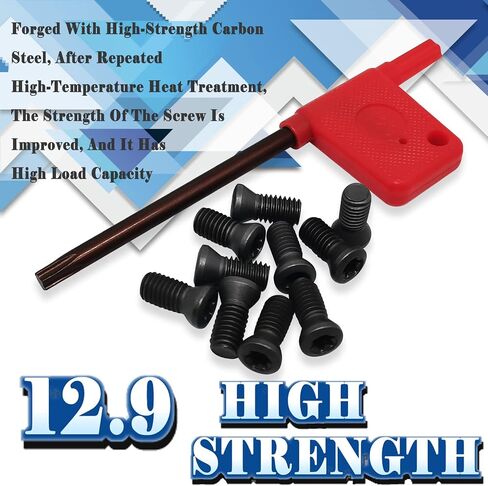 10 قطعة M2.5x8mm برغي توركس عالي القوة من الدرجة 12.9 لاستبدال كربيد أداة مخرطة CNC مع 1 قطعة T8 مفك براغي نجمية مقبض العلم مفتاح تشغيل مفتاح الربط أدوات الصيانة in Saudi Arabia