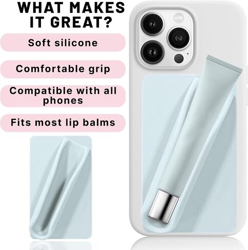 Silicone Lip Holder for Back of Cell Phone Sleeve,Lipstick Lip Glaze Phone Case Back Stick On Holder for iPhone and Android Smartphones(Purple) in Saudi Arabia