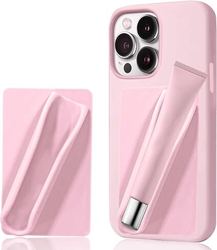 Silicone Lip Holder for Back of Cell Phone Sleeve,Lipstick Lip Glaze Phone Case Back Stick On Holder for iPhone and Android Smartphones(Purple) in Saudi Arabia