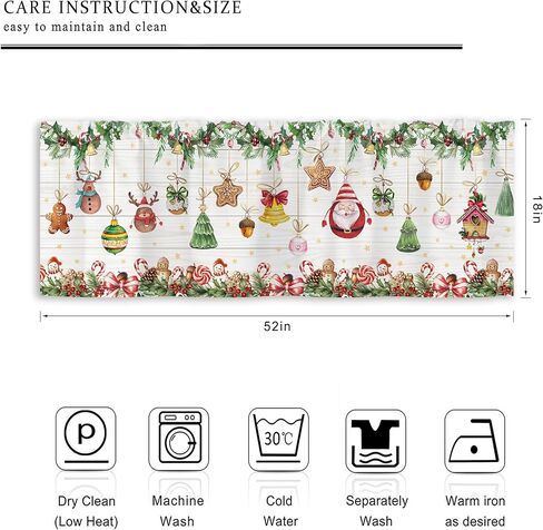Merry Christmas Curtains for Bedroom 42Wx63H Inch Rod Pocket Xmas Red Gold Balls Sparkle Star New Year Snowflackes Snow Green Pine Branches 2 Panels Window Treatment Set for Living Room Decor in Kuwait