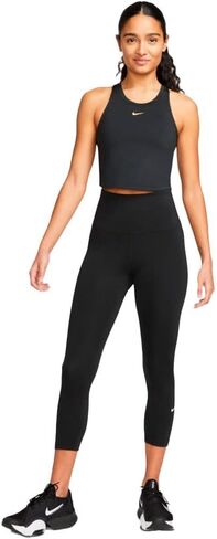 Nike OneWomen's High-Rise Cropped Leggings, Size S Black/White in Saudi Arabia