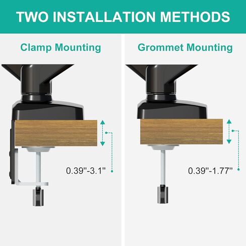 WALI Laptop Mount for Desk, Laptop Arm Mount for 17"-32"Computer Screen and 11.6" - 17.3" Notebook,Single Monitor Mount Holds up to 19.8lbs, Laptop Tray Stand with Gas Spring Arm GSMP001LP, (Black) in Saudi Arabia