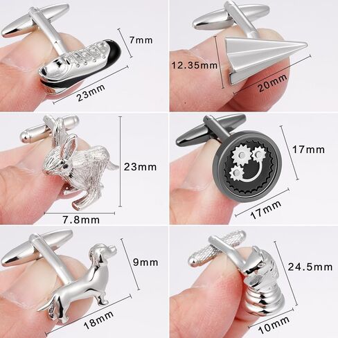 12 Pairs Cufflinks for Men Set, Classic Silver Black Striped Square Rectangle Cuff Links Mens for Shirt Suit, Groomsmen Business Elegant Gift. in Saudi Arabia