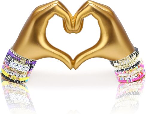 الذهب القلب الأيدي النحت ديكور غرفة، ديكور جمالي لغرفة المعيشة غرفة نوم رف الكتب، الحب إصبع الفن الحديث النحت الجمالي للمنزل مكتب سطح المكتب in Kuwait