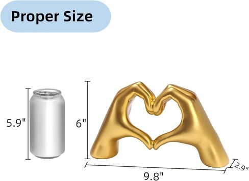 الذهب القلب الأيدي النحت ديكور غرفة، ديكور جمالي لغرفة المعيشة غرفة نوم رف الكتب، الحب إصبع الفن الحديث النحت الجمالي للمنزل مكتب سطح المكتب in Kuwait