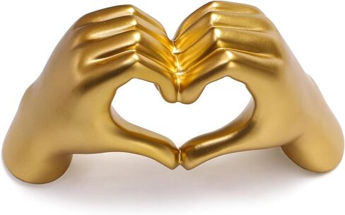 الذهب القلب الأيدي النحت ديكور غرفة، ديكور جمالي لغرفة المعيشة غرفة نوم رف الكتب، الحب إصبع الفن الحديث النحت الجمالي للمنزل مكتب سطح المكتب in Kuwait