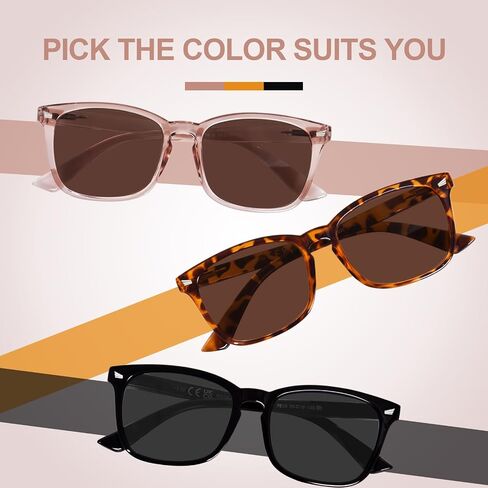 OPTOFENDY Reader Sunglasses for Women Men, Full Lens Outdoor Reading Sunglasses with Spring Hinge, UV400 Protection in Saudi Arabia