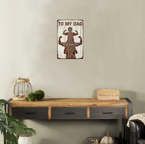 To My Dad Metal Sign Father's Day Tin Sign Vintage Home Wall Decor Signs Birthday Gift For Dad From Son 8x12 Inch in Saudi Arabia