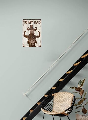 To My Dad Metal Sign Father's Day Tin Sign Vintage Home Wall Decor Signs Birthday Gift For Dad From Son 8x12 Inch in Saudi Arabia