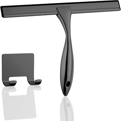 All-Purpose Handheld Squeegee for Shower Door, Stainless Steel Shower Door Squeegee with Hook, Glass Water Wiper for Mirrors Window Tile Wall Car, Bathroom Water Removal Tool (10-inches) in Saudi Arabia