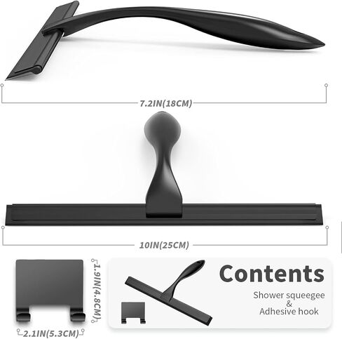 All-Purpose Handheld Squeegee for Shower Door, Stainless Steel Shower Door Squeegee with Hook, Glass Water Wiper for Mirrors Window Tile Wall Car, Bathroom Water Removal Tool (10-inches) in Saudi Arabia
