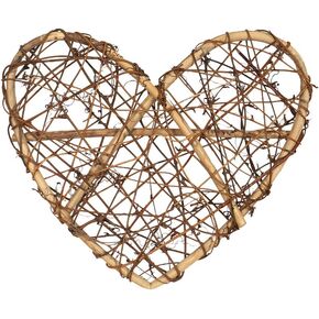 1Pc Rattan Decoration Grapevine Wreaths for Crafts Heart Decor Wall Hanging Decor Front Door Grapevine Wreath Natural Rattan Vine Ring Wooden twig for Craft Party Hanging Ornament